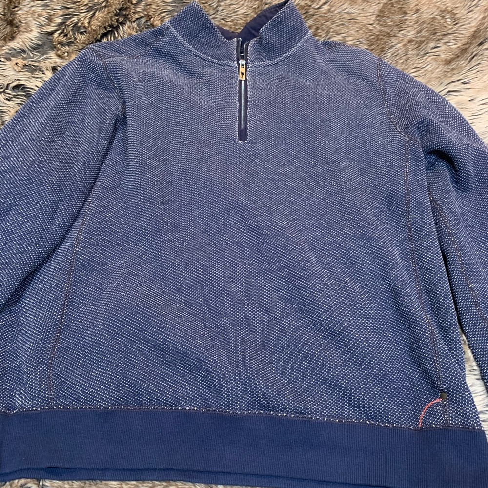 Tommy Bahama Chenille Armstrong Half-Zip Sweatshirt Size XL
